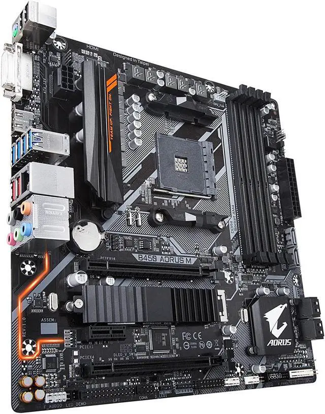 Alt view image 12 of 15 - GIGABYTE Motherboard B450 AORUS M AM4 AMD B450 USB 3.0 HDMI Micro ATX AMD Motherboard