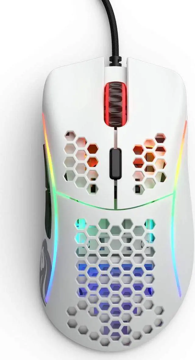 Alt view image 7 of 20 - Glorious Model D Matte White Wired Gaming Mouse