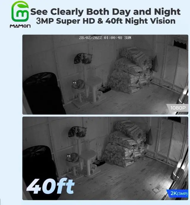 Alt view image 6 of 7 - MAMONCARE Baby Monitor Indoor Home Security Camera IP Camera 3MP 1296P with Pan Tilt Zoom Motion Alerts for Baby and Pet Home Security Multiple Storage Options