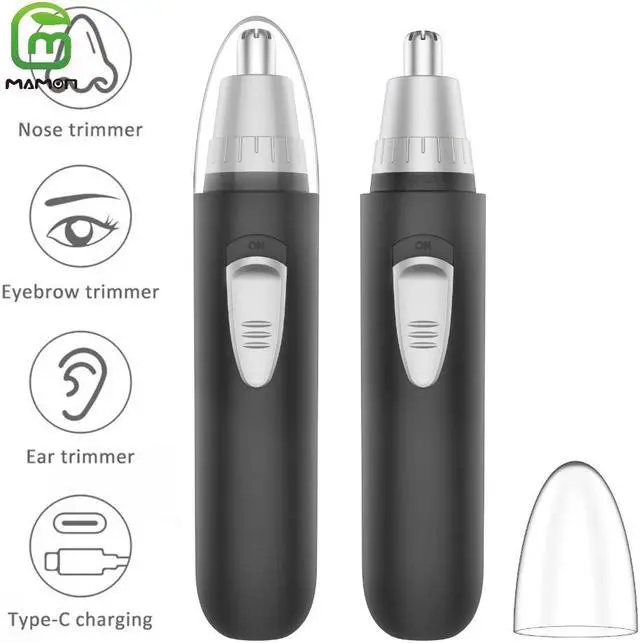 Alt view image 2 of 7 - MAMONCARE Ear and Nose Hair Trimmer Clipper - Professional Painless Eyebrow & Facial Hair Trimmer for Men Women, Battery-Operated Trimmer, Dual Edge Blades for Easy Cleaning