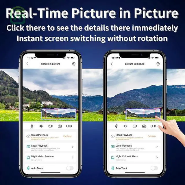 Alt view image 5 of 7 - MAMONCARE 2K WiFi Home Security Camera IP Camera Outdoor 180° Ultra-Wide Field of View Wireless Dual Lens Camera Motion Detection&Alert Two-Way Talk Colour Night Vision IP66 Work with Alexa