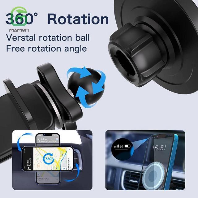 Alt view image 6 of 7 - MAMONCARE MagSafe Car Mount [Powerful Magnets] Magnetic Phone Holder [20 Strong Magnets] for Car [Easily Install] Hands Free iPhone Car Holder Mount Fit for iPhone 15 14 13 Pro Plus Max Mini