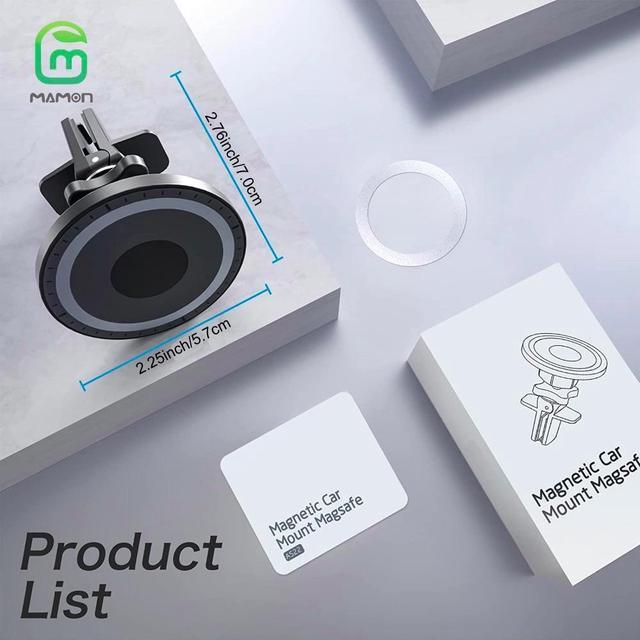 Alt view image 7 of 7 - MAMONCARE MagSafe Car Mount [Powerful Magnets] Magnetic Phone Holder [20 Strong Magnets] for Car [Easily Install] Hands Free iPhone Car Holder Mount Fit for iPhone 15 14 13 Pro Plus Max Mini