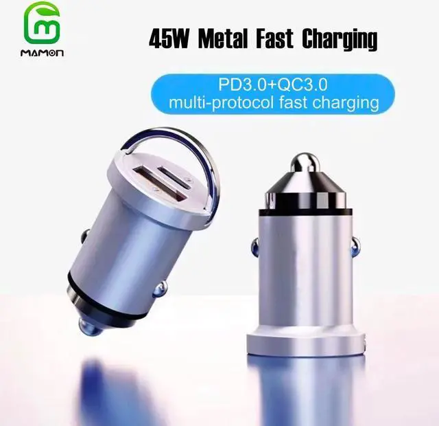 Main image of MAMONCARE USB C Car Charger, 45W iPhone Car Charger Fast Charging [Mini&Metal], AINOPE Fast USB Car Charger Adapter PD30W&QC3.0 Compatible with iPhone 14 Pro Max Plus 13 12