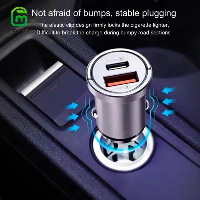Alt view image 5 of 7 - MAMONCARE USB C Car Charger, 45W iPhone Car Charger Fast Charging [Mini&Metal], AINOPE Fast USB Car Charger Adapter PD30W&QC3.0 Compatible with iPhone 14 Pro Max Plus 13 12