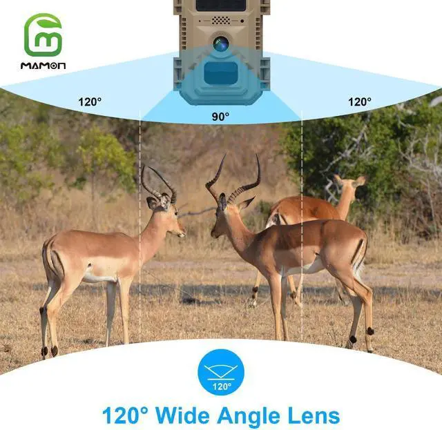 Alt view image 3 of 7 - MAMONCARE 4G LTE Cellular Trail Camera Hunting Camera Game Camera ,Solar Powered Battery, 4MP 2K Resolution, Night Vision, 2-Way Audio,Send Pictures to Your Phone for Deer Wildlife Monitoring, Hunting