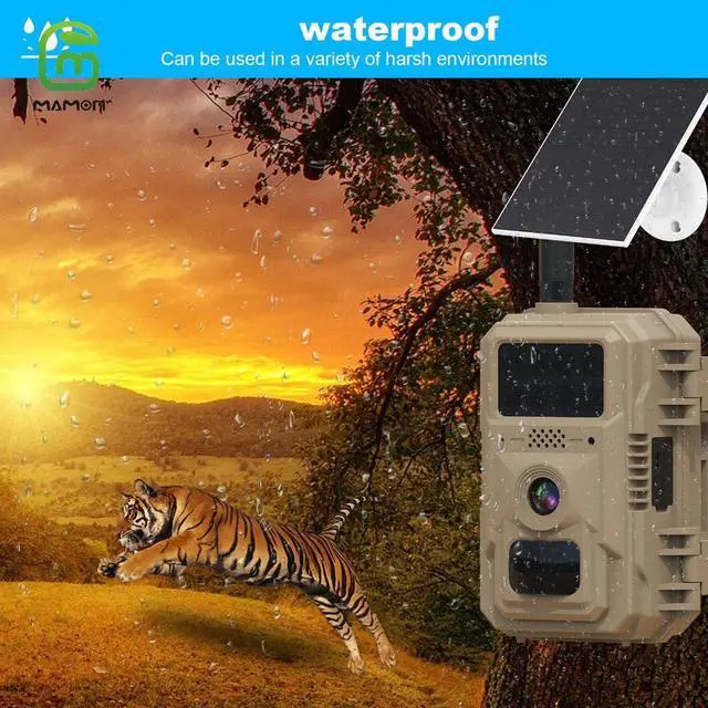 Alt view image 5 of 7 - MAMONCARE 4G LTE Cellular Trail Camera Hunting Camera Game Camera ,Solar Powered Battery, 4MP 2K Resolution, Night Vision, 2-Way Audio,Send Pictures to Your Phone for Deer Wildlife Monitoring, Hunting