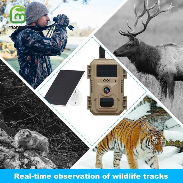 Alt view image 4 of 7 - MAMONCARE 4G LTE Cellular Trail Camera Hunting Camera Game Camera ,Solar Powered Battery, 4MP 2K Resolution, Night Vision, 2-Way Audio,Send Pictures to Your Phone for Deer Wildlife Monitoring, Hunting