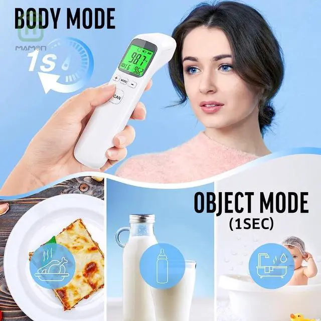 Alt view image 4 of 7 - Thermometer for Adults and Kids, No-Touch Forehead Thermometer with Object Mode Function,Fever Alert and 32 Set Memory Recall,Instant Accurate Reading Digital Baby Thermometer for Fever
