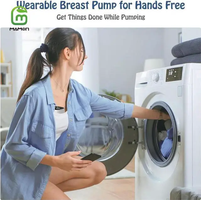 Alt view image 2 of 7 - Wearable Breast Pump, Double Breast Pump, Electric Hands-Free Breast Pumps with 3 Modes, 9 Levels, LCD Display, Memory Function Rechargeable 1200mAh Battery Double Milk Extractor-24mm Flange