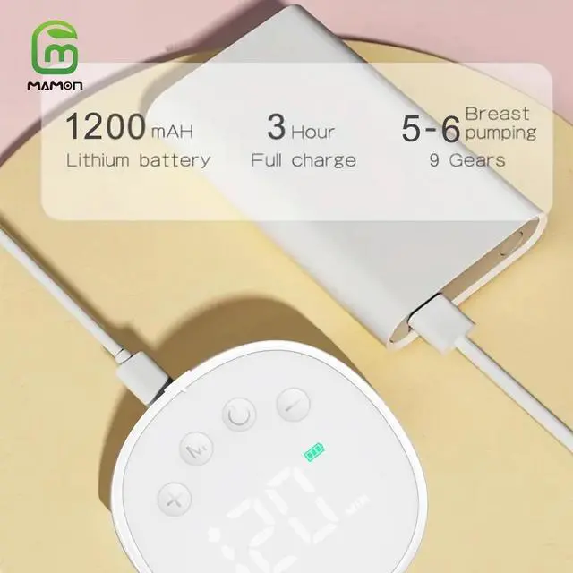 Alt view image 6 of 7 - Wearable Breast Pump, Double Breast Pump, Electric Hands-Free Breast Pumps with 3 Modes, 9 Levels, LCD Display, Memory Function Rechargeable 1200mAh Battery Double Milk Extractor-24mm Flange