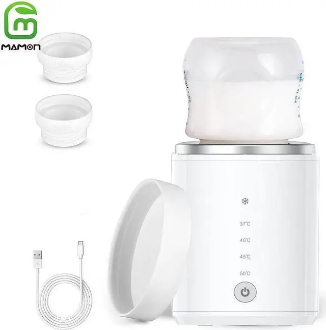 Main image of Portable Bottle Warmer,Fast Heating Baby Bottle Warmer for Breastmilk or Baby Formula,Bottle Warmer with 2 Adapters Wireless Portable Bottle Warmer for Travel,Precise Temperature Control/Beep Reminder