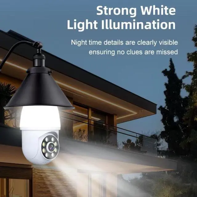 Alt view image 2 of 7 - Light Bulb Security Camera with Flood Light 1080P 2.4GHz Wireless WiFi Light Socket Security Cameras, 355° Pan/Tilt Human Motion Detection Alarm Colour Night Vision Works with Alexa