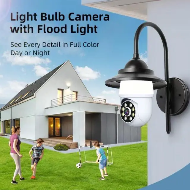 Main image of Light Bulb Security Camera with Flood Light 1080P 2.4GHz Wireless WiFi Light Socket Security Cameras, 355° Pan/Tilt Human Motion Detection Alarm Colour Night Vision Works with Alexa