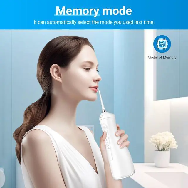 Alt view image 5 of 7 - Water Dental Flosser for Teeth, 4 Modes Rechargeable Cordless Oral Irrigator 300ML Water Tank IPortable Electric Flossers for Deep Cleaning and Gum Care, Home Travel Use