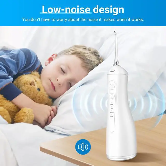 Alt view image 4 of 7 - Water Dental Flosser for Teeth, 4 Modes Rechargeable Cordless Oral Irrigator 300ML Water Tank IPortable Electric Flossers for Deep Cleaning and Gum Care, Home Travel Use