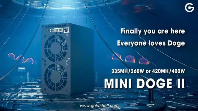 Main image of New Goldshell Mini dogeII Miner, 335Mh 260W OR 420MH 400W,NO PSU,Dual digging WIFI