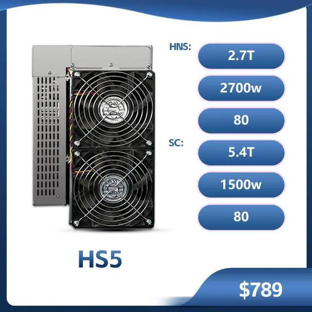 Alt view image 10 of 14 - Goldshell HS5, 2700G Hashrate per Second HNS Miner with PSU and Compatible with SC, 5400GH/s. Silence and Small Mining Machine.