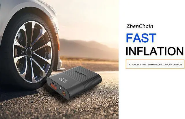 Alt view image 3 of 7 - Car Jump Starter 1000 Peak Booster 12000mAh + 150PSI Air Compressor Battery Pack