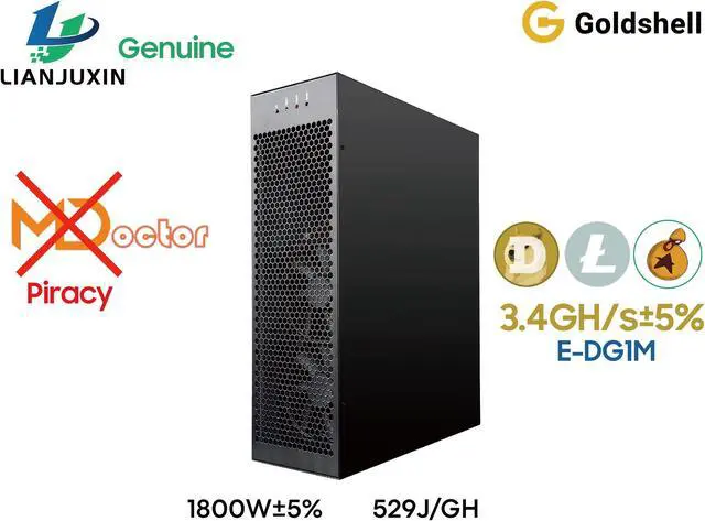 Main image of Goldshell New Miner E-DG1M 3.4GH/s LTC DOGE BELLS Miner 1800W With PSU Silent 40dB Mining  Asic Miner Gold-shell