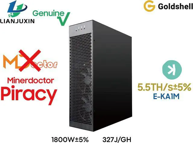 Main image of Goldshell New Miner E-KA1M 5T Hashrate KAS Miner 1800W KDS Ultimate silence Miner Kspa Algorithm With PSU E-KA1M Comes with two power cords Good For Home Mining