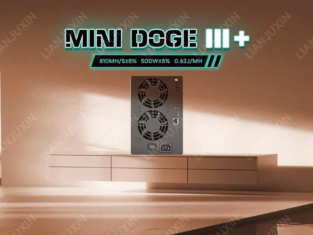 Alt view image 2 of 4 - Gold shell MINI DOGE III Plus 810MH/s 500W Scrypt algorithms Miner for LTC, BEL, DOGE - High Efficiency MINI DOGE III + with Power Supply Included