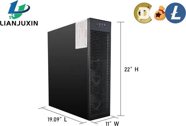 Alt view image 5 of 7 - New Gold shell E-DG1M 3.4GH LTC DOGE BELLS Miner 1800W With PSU Silent 40dB Mining  Asic Miner Gold-shell