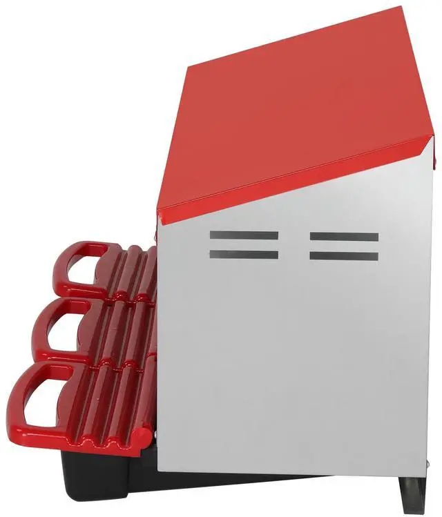 Alt view image 6 of 7 - Kuyao3 Compartment Roll Out Chicken Nesting Box with Plastic Basket, Egg Nest Box Chicken Laying Box Hens Chicken Coop Box, Red