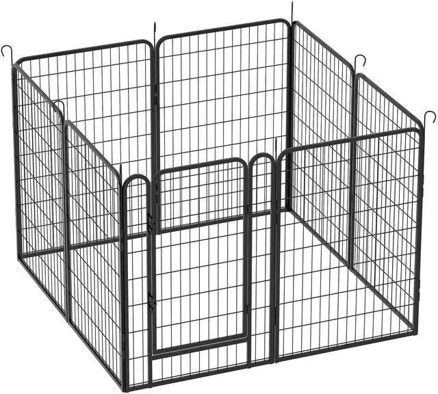 Alt view image 4 of 7 - 8 Panels Heavy Duty Metal Playpen with door,39.37"H Dog Fence Pet Exercise Pen for Outdoor, Indoor