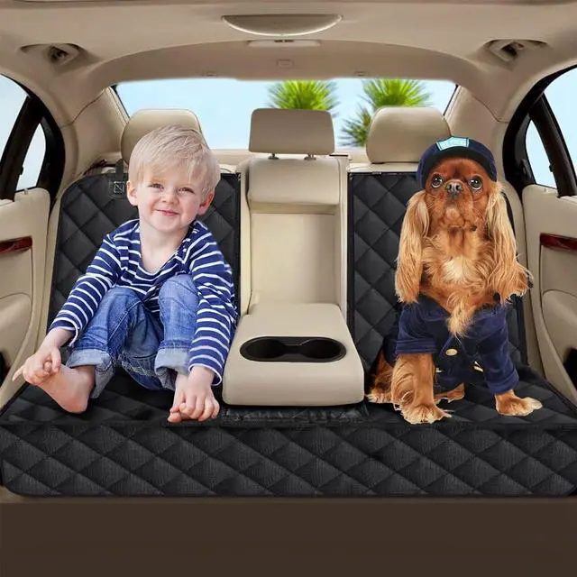 Alt view image 4 of 7 - Dog Car Seat Cover, Back Seat Extender for Dogs,Dog Hammock for Car Backseat, Non Inflatable Dog seat Cover for Back seat,Hard Bottom Back Seat Protector for Cars,Trucs & SUVs