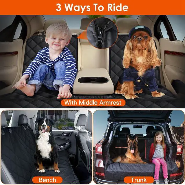 Alt view image 6 of 7 - Dog Car Seat Cover, Back Seat Extender for Dogs,Dog Hammock for Car Backseat, Non Inflatable Dog seat Cover for Back seat,Hard Bottom Back Seat Protector for Cars,Trucs & SUVs