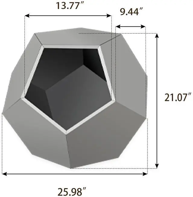 Main image of 25.98"Modern Pet Furniture Cat Carrier Side Table, Sofa Side Table, Planter MDF Multifunctional Furniture, Cement Gray