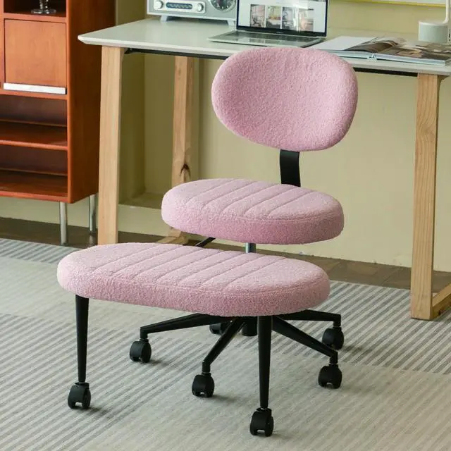 Main image of Ergonomic Office Chair Multi-Position Cross Legged Design for Adults, Swivel Meditation & ADHD Fidget Desk Chair with Back Support & Rolling Base Pink