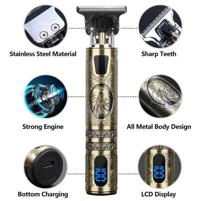 Alt view image 6 of 7 - Small LCD Screen Display Professional Men Cordless Hair Clippers Beard Trimmer Cutting Machine Kit