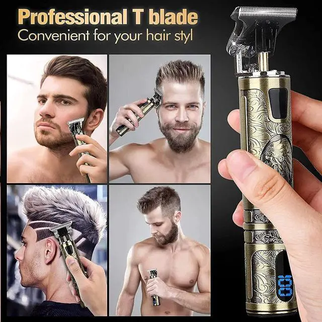 Alt view image 2 of 7 - Small LCD Screen Display Professional Men Cordless Hair Clippers Beard Trimmer Cutting Machine Kit
