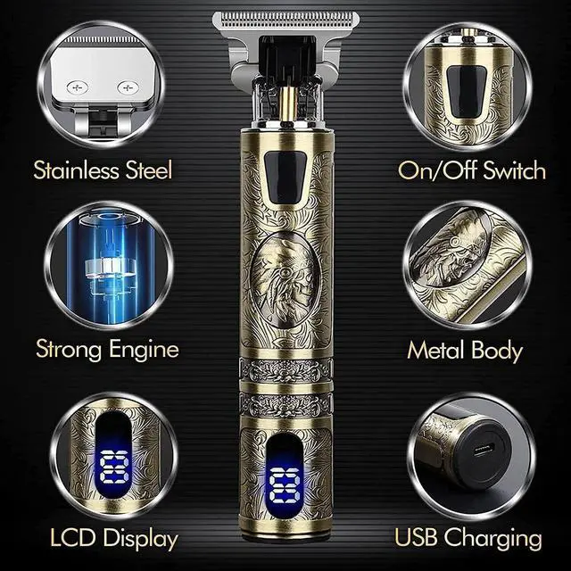 Alt view image 4 of 7 - Small LCD Screen Display Professional Men Cordless Hair Clippers Beard Trimmer Cutting Machine Kit