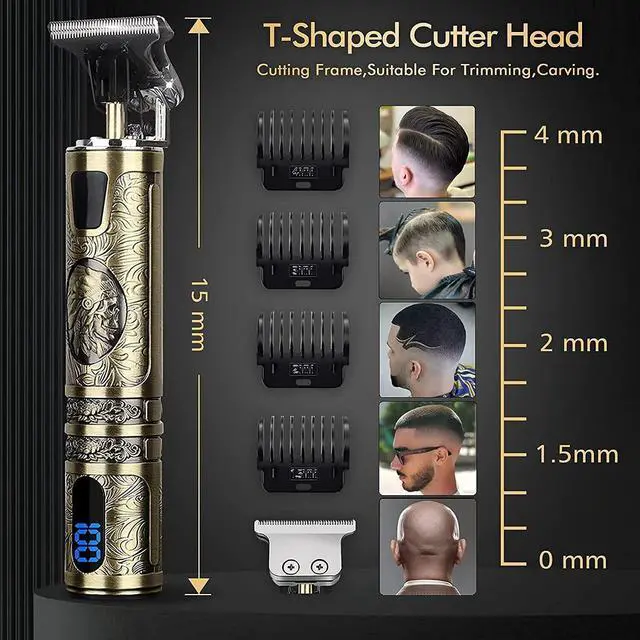Alt view image 5 of 7 - Small LCD Screen Display Professional Men Cordless Hair Clippers Beard Trimmer Cutting Machine Kit