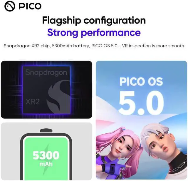 Alt view image 7 of 7 - Pico 4 VR Headset 128GB Pico4 Chinese version All-In-One Virtual Reality Headset 3D VR Glasses 4K+ Display For Metaverse & Stream Gaming