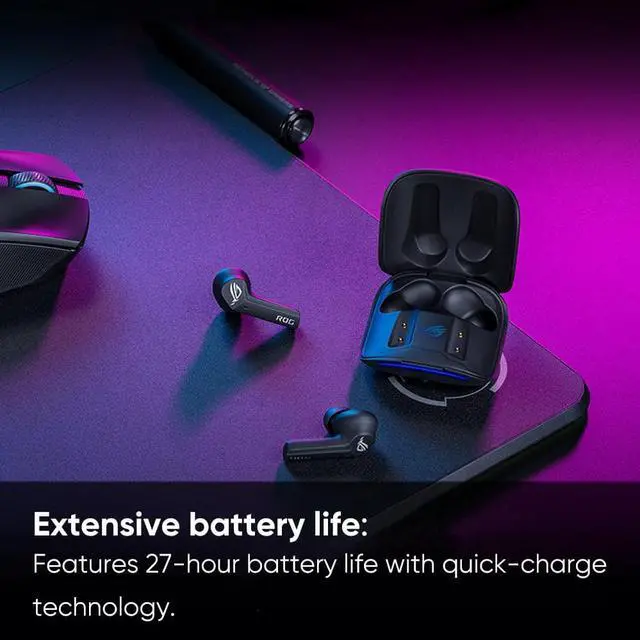 Alt view image 5 of 7 - ASUS ROG CETRA True Wireless Earphones ANC TWS Bluetooth Gaming Earbuds Low Latency True Wireless Charging IPX4 Waterproof White