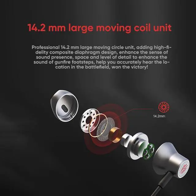 Alt view image 3 of 6 - RED MAGIC Magic Sound Earphones 3.5mm port Redmagic earphones for phones Android