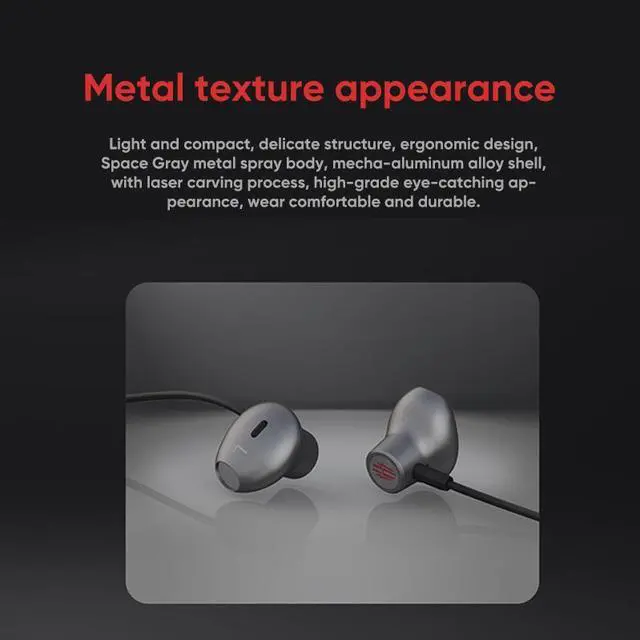 Alt view image 6 of 6 - RED MAGIC Magic Sound Earphones 3.5mm port Redmagic earphones for phones Android