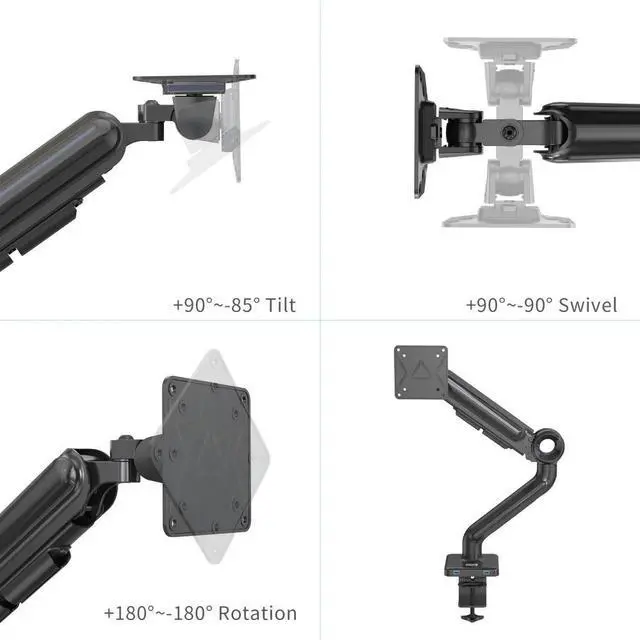 Alt view image 6 of 7 - Devo Gaming Monitor Arm - Flexi Pro 1 - Black