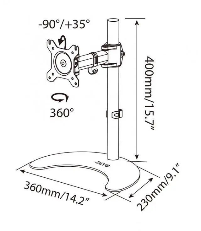 Alt view image 7 of 7 - Devo Gaming Monitor Table Arm - 1 monitor