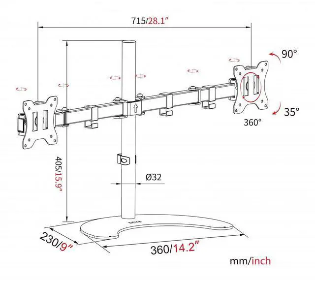 Alt view image 7 of 7 - Devo Gaming Monitor Table Arm - Core 2