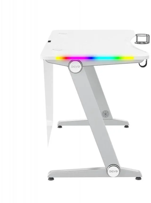 Alt view image 3 of 7 - Devo Gaming Table - Axie - White