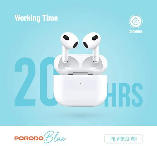 Alt view image 5 of 6 - Porodo Blue Deep Bass Wireless Earbuds 3 - White
