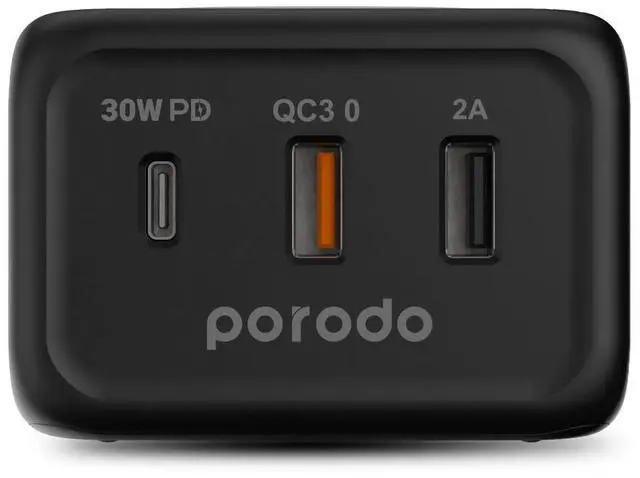 Alt view image 2 of 3 - Porodo 3-Ports Fast Wireless Charger 15W PD 30W UK - Black
