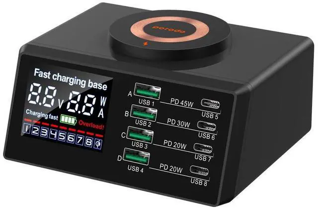 Main image of Porodo 4*PD 4*QC Multi-Functional Magsafe Fast Charger - Black