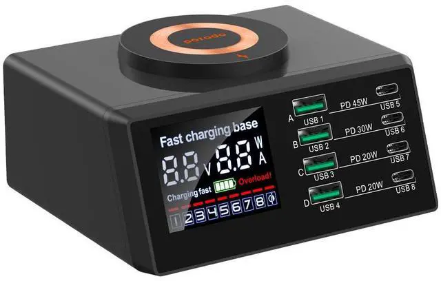 Alt view image 2 of 3 - Porodo 4*PD 4*QC Multi-Functional Magsafe Fast Charger - Black