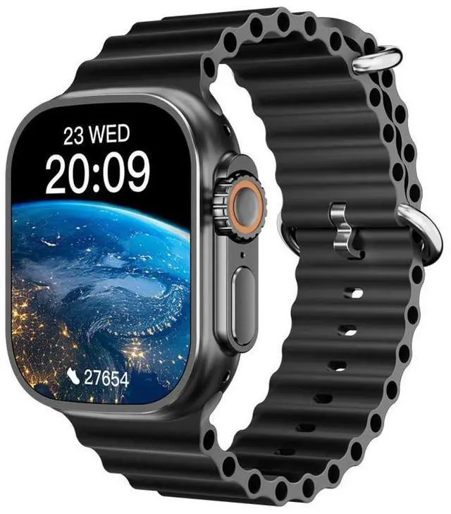 Alt view image 3 of 7 - Porodo Blue Supremo Smart Watch Black Dial + Black Silicon Strap & Black Alpine